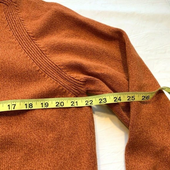 Tommy Hilfiger Sweater Chunky Knit Crew Neck Raglan Flag Cotton Heather Orange L - Picture 10 of 12